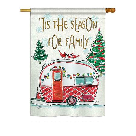 GARDENCONTROL Season for Family Winter - Seasonal Christmas Impressions  Vertical House Flag - 28 x 40 in. GA4096503